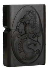 Case Only Natural Ebony Black Wood Dragon Horse Lighter Box For Zippo Insert Kit