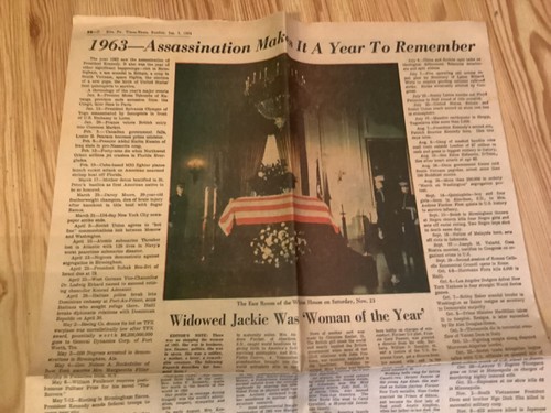 1964 ASSASSINATION OF JOHN F KENNEDY ERIE,PA NEWSPAPER ITS A YEAR TO REMEMBER - Picture 2 of 4