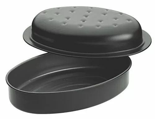 MasterClass Self Basting Non Stick Roasting Tin With Lid Carbon