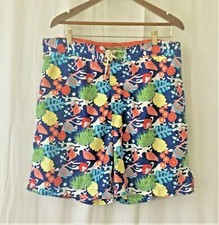 Men's Swim TRUNKS NAUTICA Board Shorts Hawaiian Ocean Fish Sea Twilight Blue XL