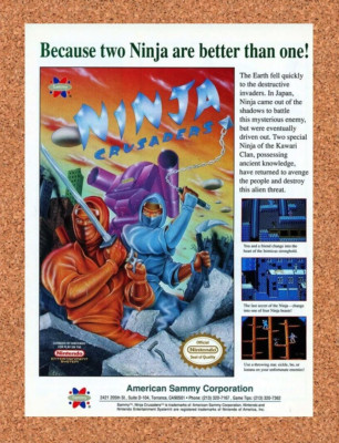 Ninja Crusaders NES Original 1991 Ad Authentic Nintendo Video Game Promo 