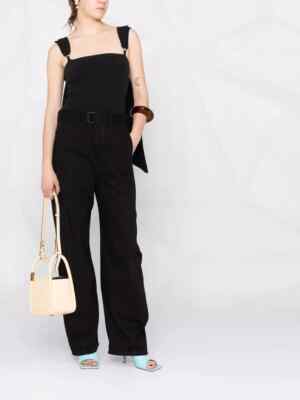 NWT $311.00 Nanushka Black Ring Draped Strap Bandeau Top Sz.XS