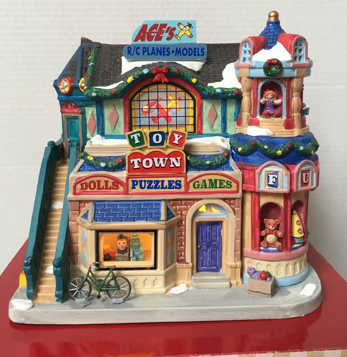 Lemax　光る　ハウス　クリスマス　陶器製　置物　ジオラマ Lemax Village Collection Toy Town Light Up Christmas