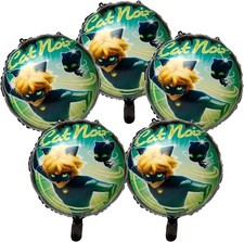 Globos Miraculous Ladybug Cat Noir 5ct - Juego de suministros para fiestas
