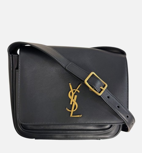 Saint Laurent Women's Black Niki YSL Flap Leather Crossbody Purse Bag
