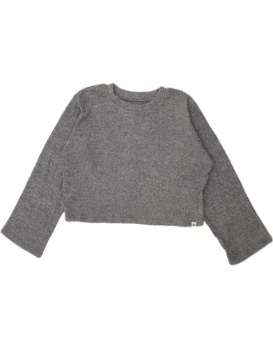 RIP CURL Womens Oversized Crop Boat Neck Jumper Sweater UK 10 Small Grey CF05