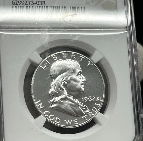 C190. 1962 50c Benjamin Franklin Half Dollar  NGC PF68 White 90% Silver