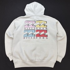 Vintage Y2K Surf Hoodie Billabong Wave Pullover Sweatshirt Multicolor 2000s
