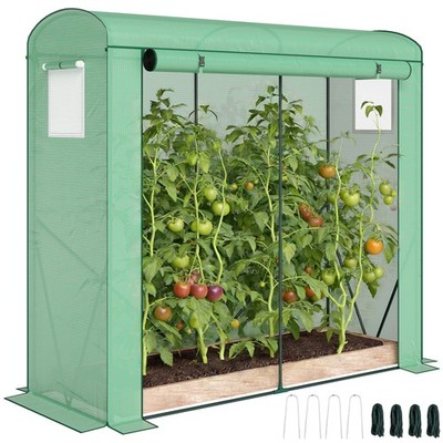 Outsunny Mini Gewächshaus, Tragbares Indoor Outdoor Gewächshaus mit PE-Abdeckung