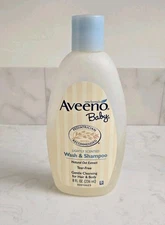 Aveeno baby wash and shampoo tear-free lightly scented 3oz in bottle