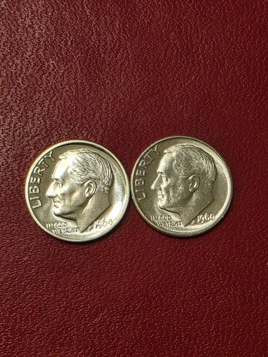 1964  Roosevelt GEM PROOF  SILVER dime &  1960 P BU SILVER dime/ GREAT LUSTER !!