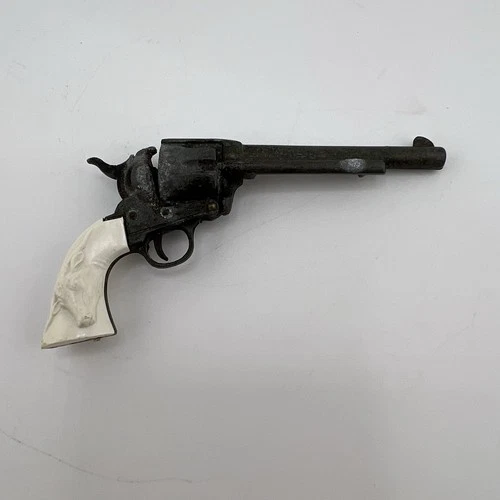 Marx Miniature Six Shooter Western Colt Revolver Metal Cap Gun Toy Vintage