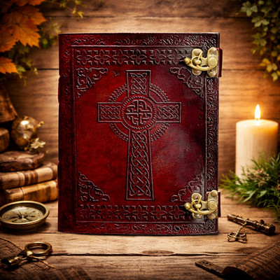 Large Handmade Genuine Leather Journal Brown Vintage Notebook6x8-200 Blank Page