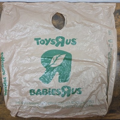 Toys R Us Store Large Plastic Shopping Bag 2000s Era 20 x20  * Green Leaf