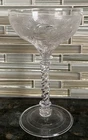 Vintage STEUBEN NOYON Engraved Water Goblet #6126, 6” Tall