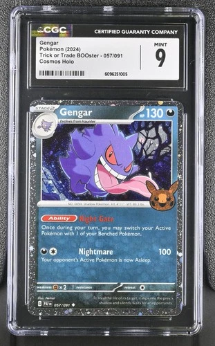 CGC 9 MINT | Gengar 057/091 COSMOS HOLO | Trick or Trade Pokemon Card