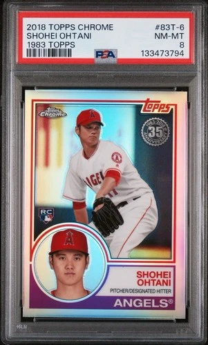 2018 TOPPS CHROME 1983 TOPPS 83T-6 SHOHEI OHTANI RC - PSA 8