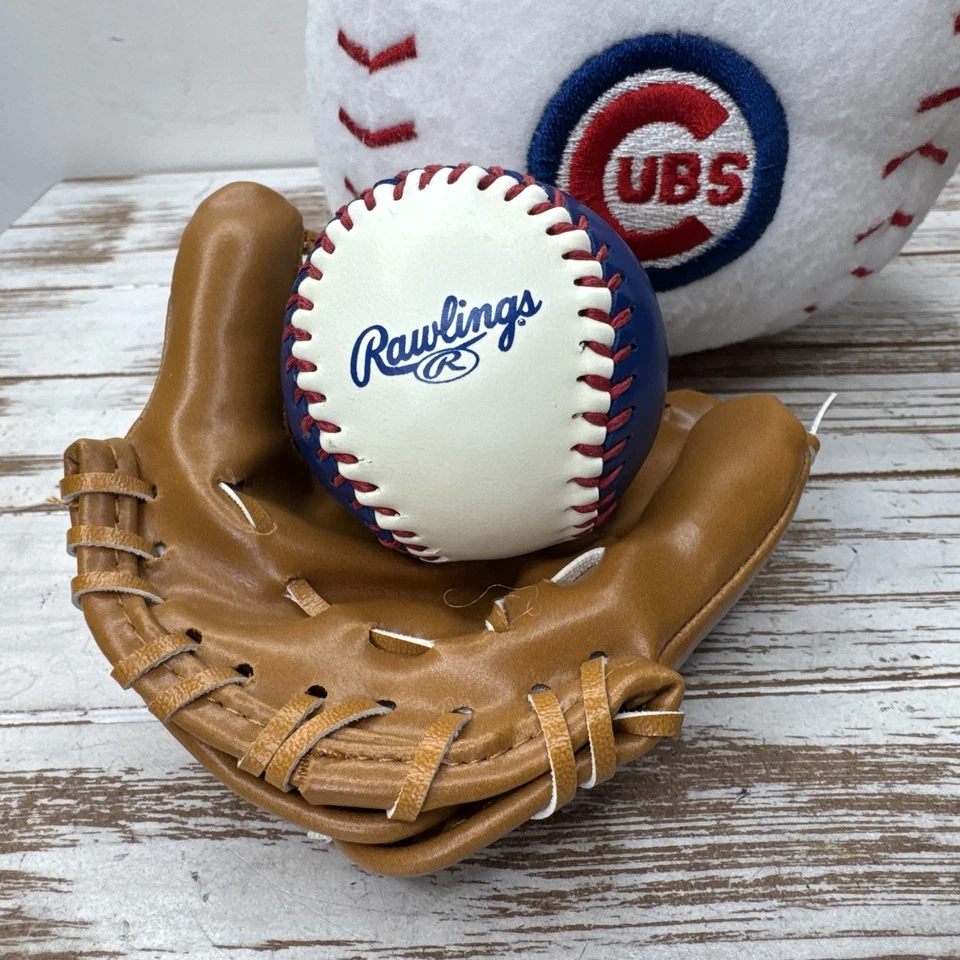 Chicago Cubs Rawlings Mini Baseball & Glove W/ Mascotopia Cubs Plush Baseball - Image 3 of 4