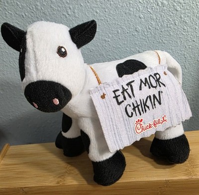 Chic-Fil-A Cow Plush 6'' Eat Mor Chikin Sign Stuffed Plush Animal Toy 2014