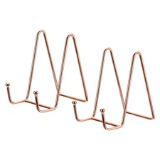 2Pcs 4.3" Plate Stand for Display Iron Easel Plate Holder for Photo Rose Gold