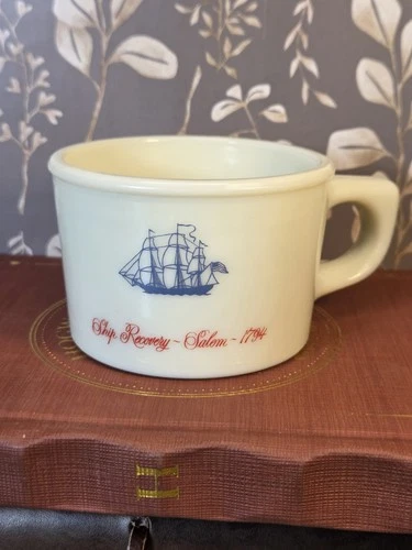 Vintage Old Spice England  Shulton Shaving Milk Glass Mug Ship Recovery Salem