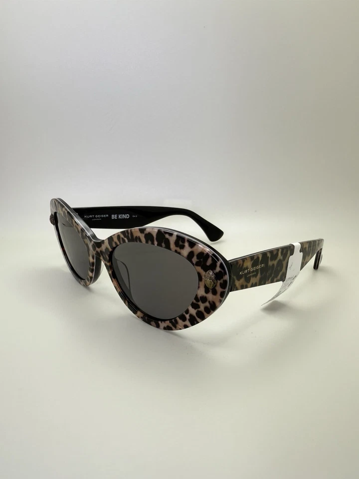 Gafas de sol para mujer Kurt Geiger London KGL1031 estampado de leopardo 52 mm/18-140 ojo de gato Foto 4 de 4
