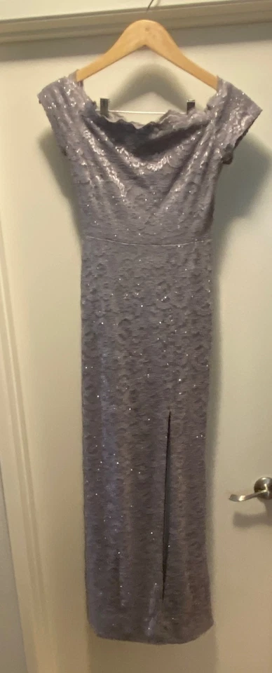 Windsor Lillian festliches Spitzenkleid mit hohem Schlitz silbergrau Spitze Glitzer Urlaub - Bild 4 von 4