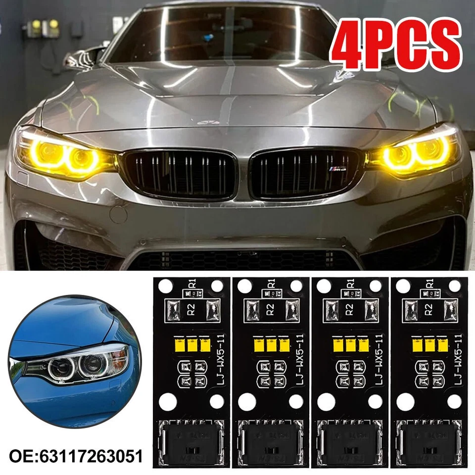 Módulo DRL amarillo de 4 piezas para faros LED BMW SERIE 4 F80 F82 M4 F32 2014-2016 Foto 3 de 4