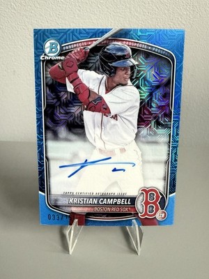 2025 Bowman - Chrome Autographs Kristian Campbell  Blue Mojo Refractor /150