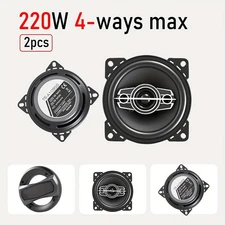 2PCS 4" 4-Way 220W Coaxial Car Speakers - Full Range Stereo Audio Sound Upgrade