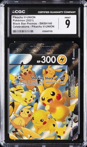 2021 POKEMON BLACK STAR PROMOS #SWSH140 PIKACHU V-UNION CGC 9