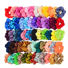 60 Colors Silk Large Satin Hair Scrunchies Elastic Hair Bobbles Ponytail Holde