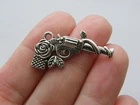 20 Gun pistol charms antique silver tone G5