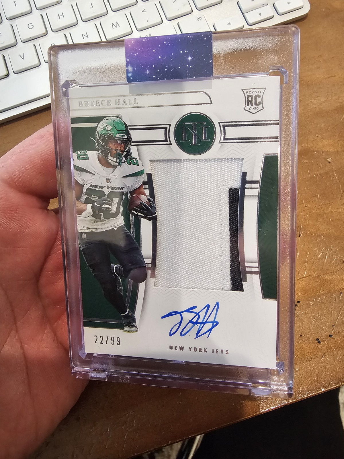 2022 PANINI NATIONAL TREASURES BREECE HALL RC #161 ROOKIE PATCH AUTO RPA /99