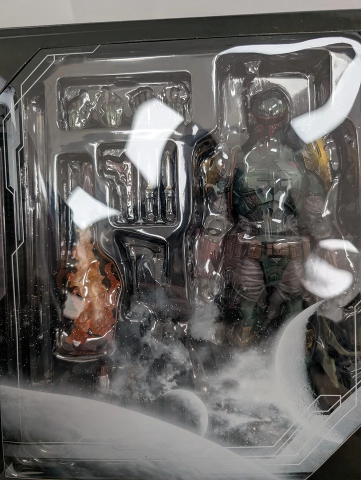 Boneco de ação Star Wars Variant Play Arts nº 2 Boba Fett novo na caixa Square Enix - Imagem 3 de 4