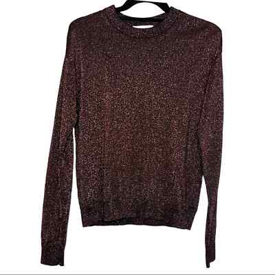 Other Stories Sparkly Metallic Red Wool Blend Sweater Jumper S