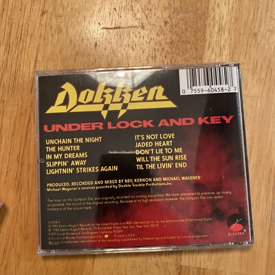 Dokken Under Lock And Key US CD Early Elektra Records Issue Play