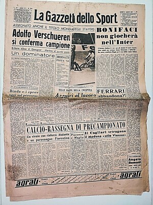 Gazette Dello Sport 20 Août 1953 Juventus 53-54 - Adolfo Verschueren