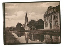 ~1910 altes Kupfertiefdruck Foto Papenburg  Kanalbild mit Realgymnasium