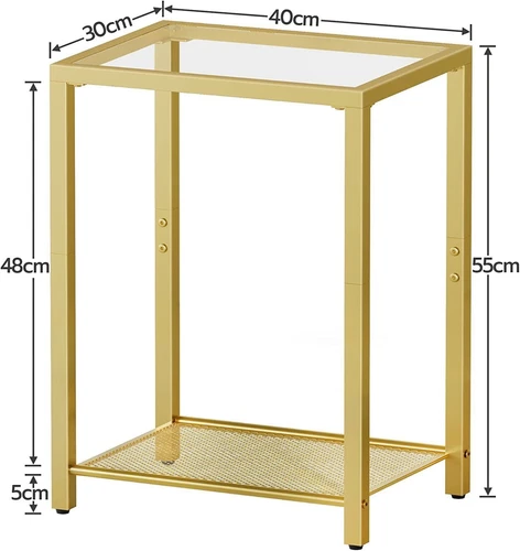 HOOBRO Coffee Table Side Table Slim Bedside Table Metal Frame for Small Space - Picture 29 of 32