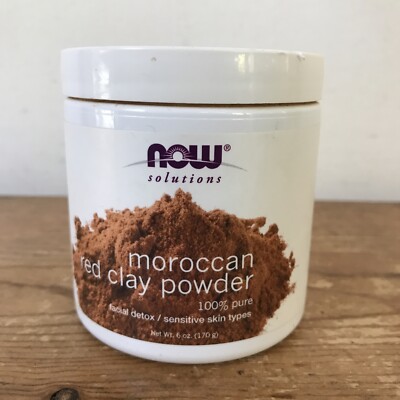 NOW Solutions Moroccan Red Clay Powder Facial Detox Cleansing Mask