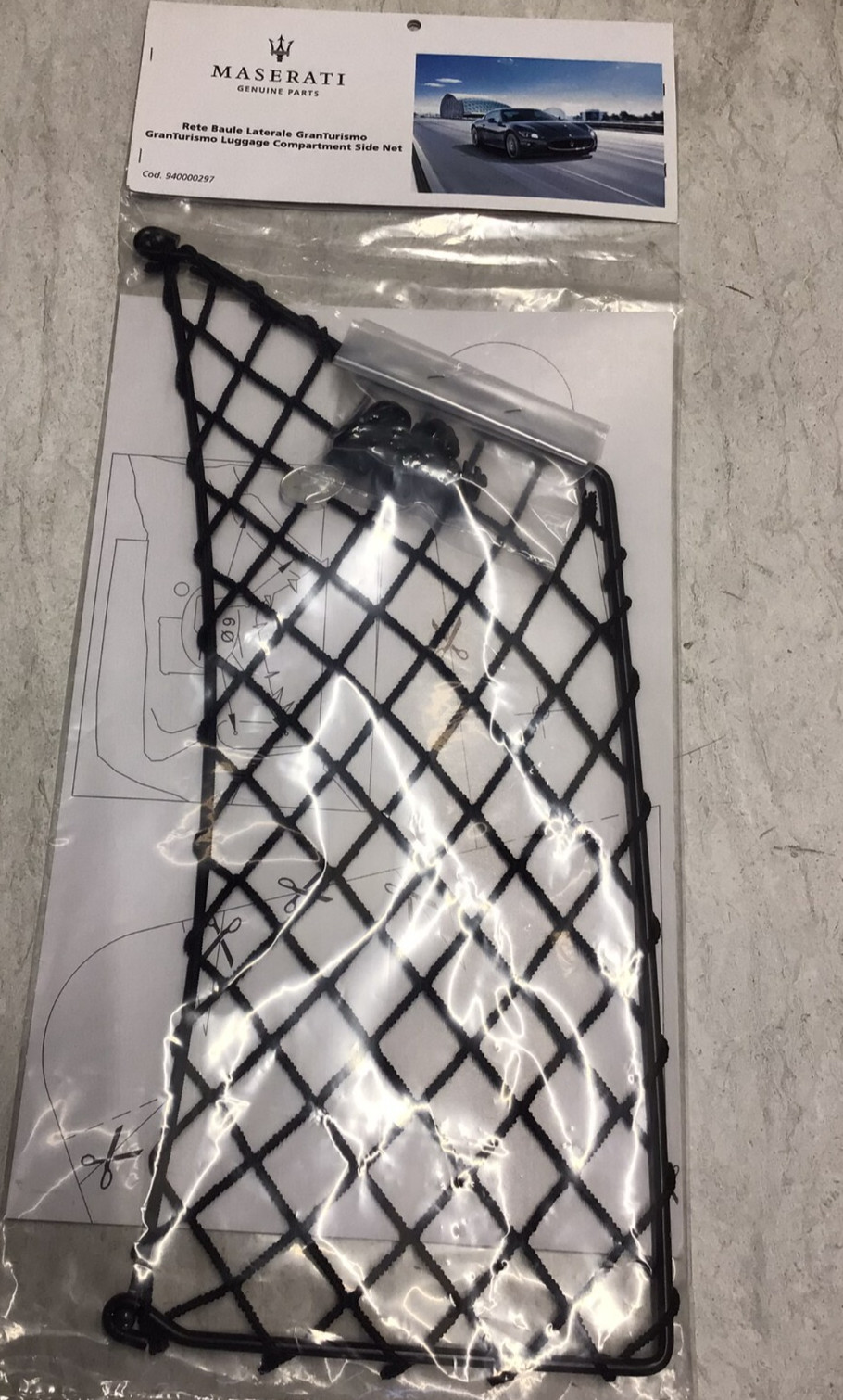 Maserati GranTurismo 2008-2017 REAR Cargo net P/N 940000297