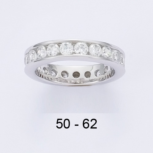 Bague Alliance En Argent Massif 925 Sertie De Cubic Zirconia (CZ) Lavande - Taille 56