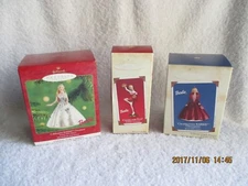 Hallmark 3 Barbie Ornaments 2001 2002 Celebration & Cheer for Fun New in Box