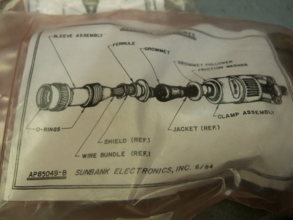 Sunbank m85049/1811w03 Circular MIL spec Backshells Backshell Size 11 Lot of 5 - Image 4 of 4