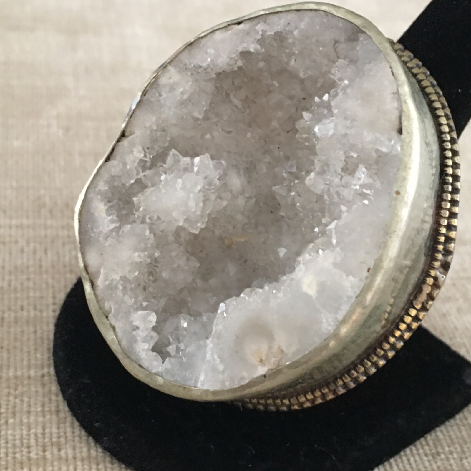 Druzy Crystal Statement Ring Adjustable - image 7