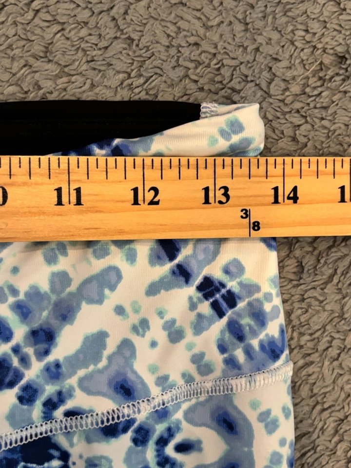 Victorias Secret VSX Sport Pants Womens M Blue Tie Dye Capri Cropped Stretch - Image 3 of 4