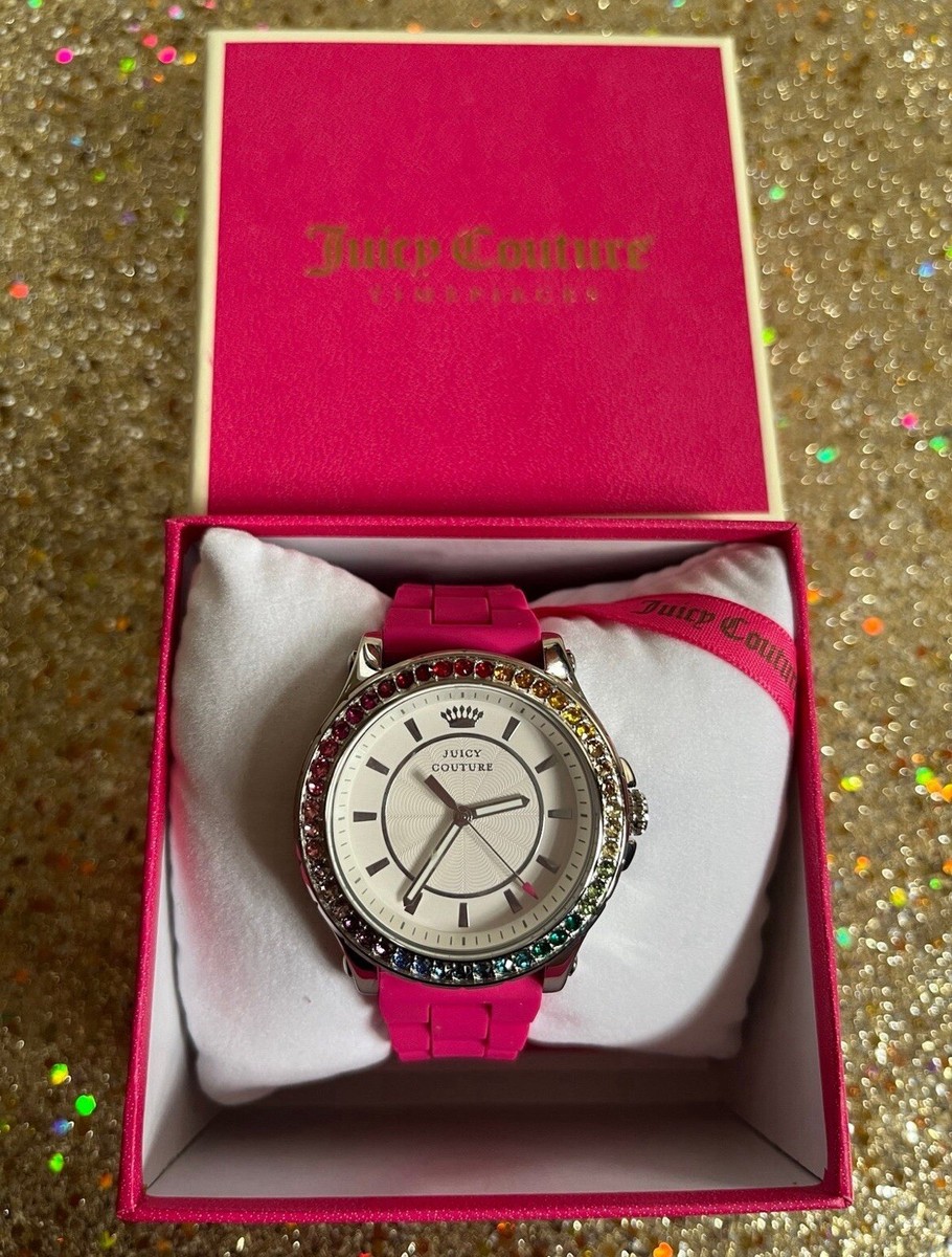 【リクエスト注文】ジューシークチュール 腕時計 JUICY COUTURE 'Taylor' Plastic Bracelet Watch プラスティック  ウォッチ 【全４色】 Juicy Couture Watch With Pink Silicone Band And Rainbow Pave
