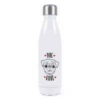 Mops Liebe Doppelwand Wasserflasche Lustig Hunde Hund Welpe Thermo