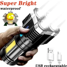 Rechargeable Flashlight, LED USB Waterproof Super Bright Powerful Large Beam